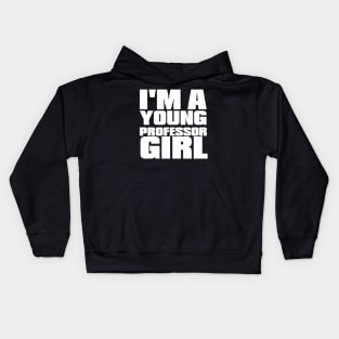 Young Professor Girl - White Kids Hoodie